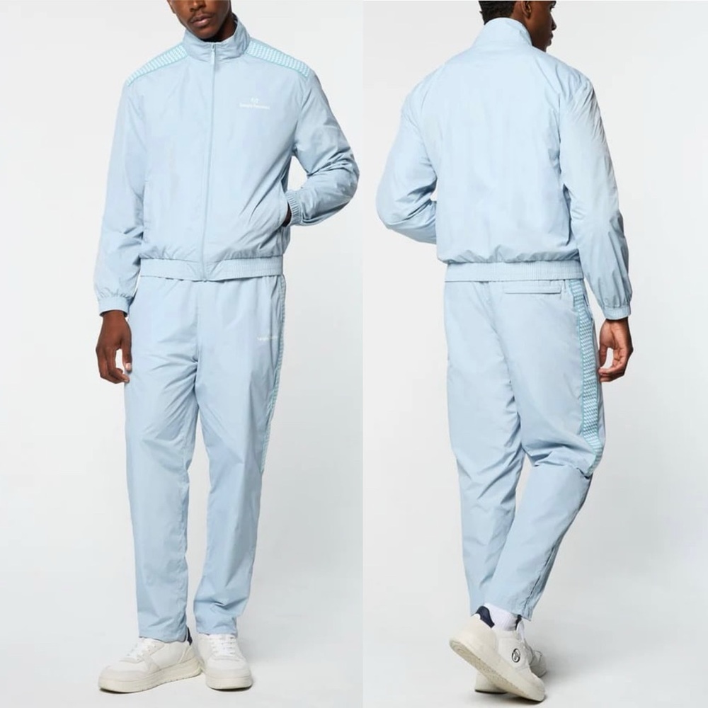 Men’s Sergio Tacchini Sky Blue Windbreaker Casual Tracksuit NWT